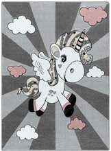 Vaip Hakano Tinies Unicorn, 150 x 80 cm, valge/hall/roosa