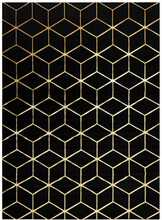 Vaip Mark Mosse Hexagon 2, 220 x 160 cm, kuldne/must