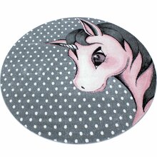 Lastetoa vaip Kids Unicorn 1201200590, 120 x 120 cm, hall/roosa