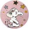 Vaip Hakano Tinies Elephant, 140 x 140 cm, valge/hall/roosa