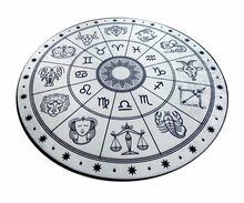 Vaip Conceptum Hypnose Horoscope, valge/must, 100 cm x 100 cm