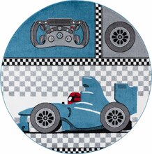 Laste vaip Ayyildiz Kids Race Car 1201200460, 120 x 120 cm, must/sinine/hall
