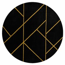 Ümmargune vaip Hakano Estema Marblegeo, 160 x 160 cm, must