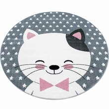 Vaip sise Ayyildiz Kids Kitty 0550, valge/hall/roosa, 160 cm x 160 cm