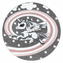 Laste vaip Hakano Tinies Pony, 120 x 120 cm, valge/hall/roosa