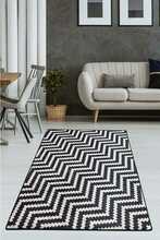 Vaip Conceptum Hypnose Zickzack 882CHL3260, 140 x 190 cm, valge/must