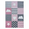 Laste vaip Ayyildiz Kids 1402000620, 140 x 200 cm, valge/hall/roosa