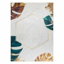 Vaip Hakano Arlen Leaves, 150 x 80 cm, kuld/valge/roheline