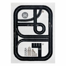 Laste vaip Hakano Beo Track, 220 x 160 cm, must/kreemjas