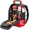 Tööriistade seljakott elektrikutele Wiha WH-BACKPACK/E/45528, must/punane, 27 tk