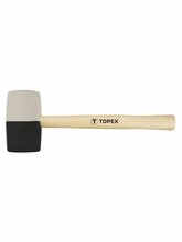 Kummist haamer Topex 680 g 63 mm must/valge