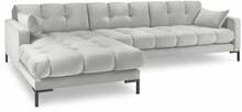 Nurgadiivan Micadoni Home Mamaia, 293 x 185 x 75 cm, vasak, Bluvel 03, mustad jalad