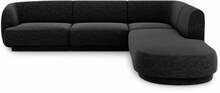 Nurgadiivan Micadoni Home Miley Chenille, 252 x 220 x 74 cm, parempoolne, must