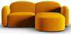 Nurgadiivan Micadoni Home Blair Velvet, 194 x 155 x 80 cm, kollane, parem