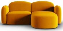 Nurgadiivan Micadoni Home Blair Velvet, 194 x 155 x 80 cm, kollane, parem