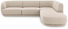 Nurgadiivan Micadoni Home Miley Chenille, 252 x 220 x 74 cm, parempoolne, heledapruun