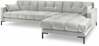 Nurgadiivan Micadoni Home Mamaia Velvet MICRC51F1MAMAIA10, parem, 293 x 185 x 75 cm, valge/helehall