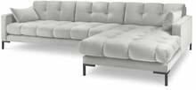 Nurgadiivan Micadoni Home Mamaia Velvet MICRC51F1MAMAIA10, parem, 293 x 185 x 75 cm, valge/helehall