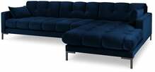 Nurgadiivan Micadoni Home Mamaia Velvet, 293 x 185 x 75 cm, parem, Bluvel 86, tumesinine