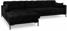 Nurgadiivan Micadoni Home Mamaia, 293 x 185 x 75 cm, Velvet, must, vasak