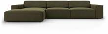 Nurgadiivan Micadoni Home Jodie, 284 x 166 x 70 cm, 4 kohta, roheline, Bluvel 77, vasak