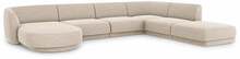 Nurgadiivan Micadoni Home Miley, 327 x 245 x 74 cm, Chenille Panoramic 6 Seats, parempoolne, heledapruun