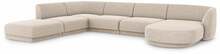 Nurgadiivan Micadoni Home Miley Chenille Panoramic, MICUL140F1MILEY2, 327 x 245 x 74 cm, vasakpoolne, helepruun (Haga 30)