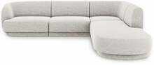 Nurgadiivan Micadoni Home Miley Chenille, MICRRCO140F1MILEY5, 252 x 220 x 74 cm, parempoolne, helehall