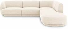 Nurgadiivan Micadoni Home Miley Chenille, MICRRCO140F1MILEY1, 252 x 220 x 74 cm, parempoolne, helepruun (Haga 23)
