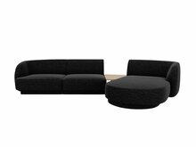 Mooduldiivan Micadoni Miley, Haga 19, parem nurk, 300 x 145 x 70 cm, must