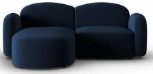 Nurgadiivan Micadoni Home Blair Velvet, 194 x 155 x 80 cm, vasak, tumesinine