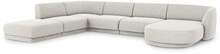 Mooduldiivan Micadoni Home Miley Chenille Panoramic 6 Seats, Haga 06, vasak, 327 x 245 x 74 cm, helehall