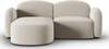 Nurgadiivan Micadoni Home Blair Velvet, 194 x 155 x 80 cm, vasakpoolne, beež, Casino Beige