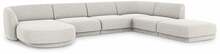 Nurgadiivan Micadoni Home Miley, 327 x 245 x 74 cm, Chenille Panoramic 6 Seats, parempoolne, helehall