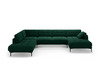 Nurgadiivan Micadoni Bemy Velvet Panoramic, 373 x 240 x 86 cm, 7-kohaline, Bottle Green