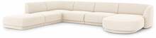 Nurgadiivan Micadoni Home Miley, 327 x 245 x 74 cm, Chenille Panoramic 6 Seats, vasakpoolne, heledpruun
