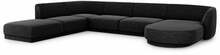 Nurgadiivan Micadoni Home Miley, 327 x 245 x 74 cm, Chenille Panoramic 6 Seats, vasak, must