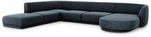 Nurgadiivan Micadoni Home Miley Chenille Panoramic, MICUL140F1MILEY4, 327 x 245 x 74 cm, vasakpoolne, tumesinine (Haga 86)