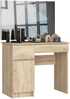 Tualettlaud Akord Furniture Factory P-2/SL, 90 x 50 x 142 cm, tamm, peegliga