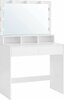 Kosmeetikalaud Leobert RDT120T10, 80 x 40 x 140 cm, valge, peegliga