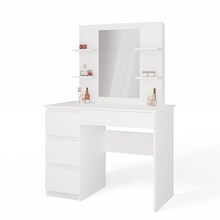 Kosmeetikalaud Marina 4P Mijas, 51 x 98 x 146 cm, valge, peegliga