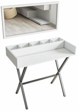 Tualettlaud Kalune Design Atina, 50 x 100 x 91 cm, valge/must, peegliga