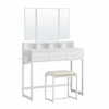 Kosmeetikalaud Leobert RVT004W14, 3 peeglit, 3 sahtlit, taburet, valge