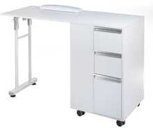 Kokkupandav kosmeetikalaud Beauty System Folding Manicure Desk 2in1, valge, BD-3802