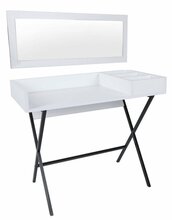 Tualettlaud Kalune Design Kiev 811MDD5111, 50 x 100 x 89 cm, valge/must, peegliga