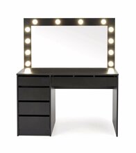 Kosmeetikalaud Halmar Hollywood XL, 120 x 55 x 140 cm, peegliga, must