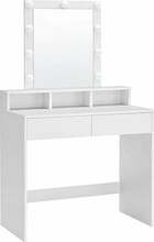 Tualettlaud Leobert RDT114W01, 80 x 40 x 145 cm, valge, peegliga