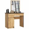 Tualettlaud Akord P-2/SL, 50 x 90 x 142 cm, must/puit, peegliga