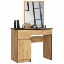 Tualettlaud Akord P-2/SL, 50 x 90 x 142 cm, must/puit, peegliga