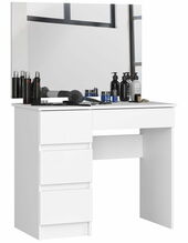 Kosmeetikalaud Meblocross NORE Queen T6/SL, 50 x 90 x 142 cm, valge, peegliga